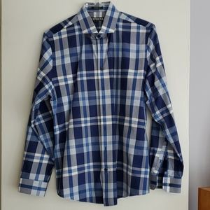 Express Men’s Plaid Long Sleeve Button Down Top